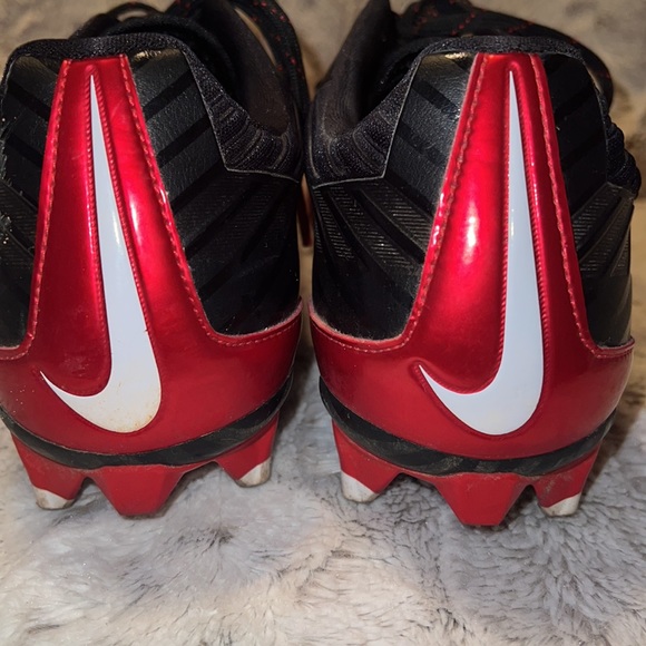 Nike Vapor Red & Black Baseball Cleats Sz 12 - Picture 6 of 15
